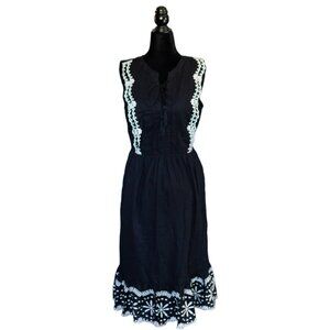 NWOT Allison Joy Black Dress w/ White Trim, Size Small
